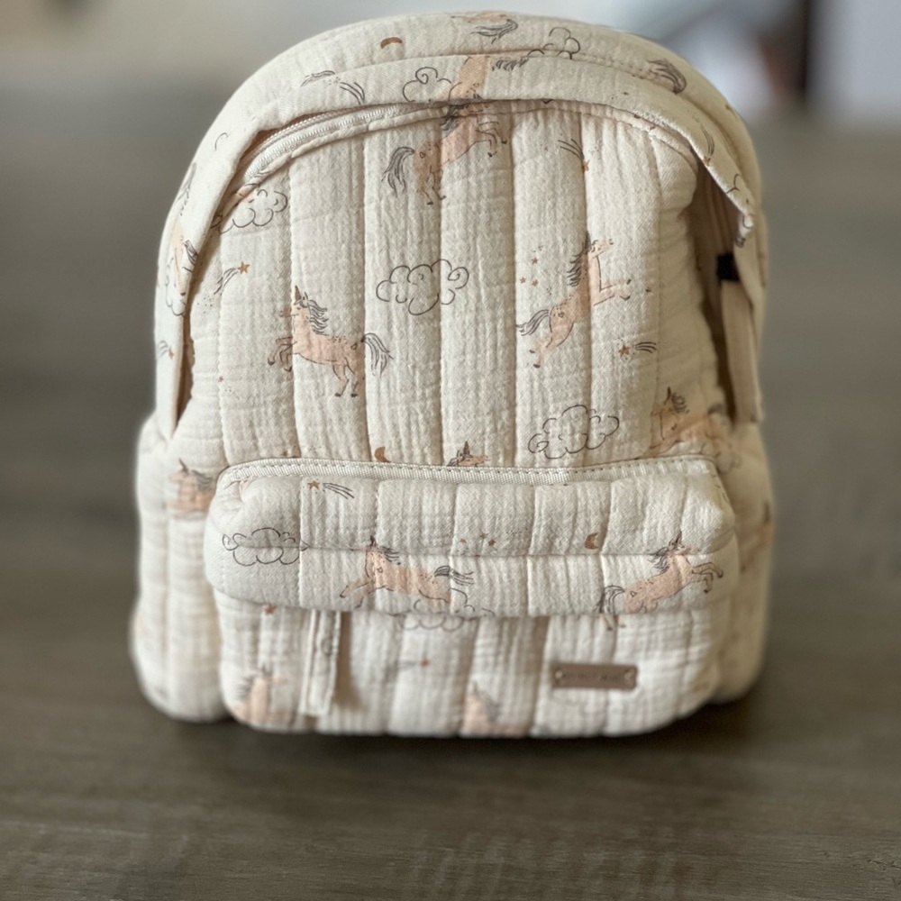 Quincy Mae Cream Unicorn Kids Backpack